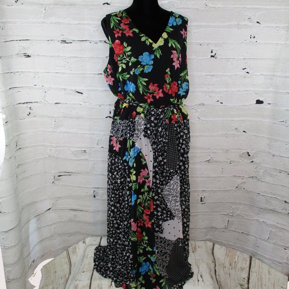 Calvin Klein Plus Patchwork Print Maxi Dress - Picture 1 of 7